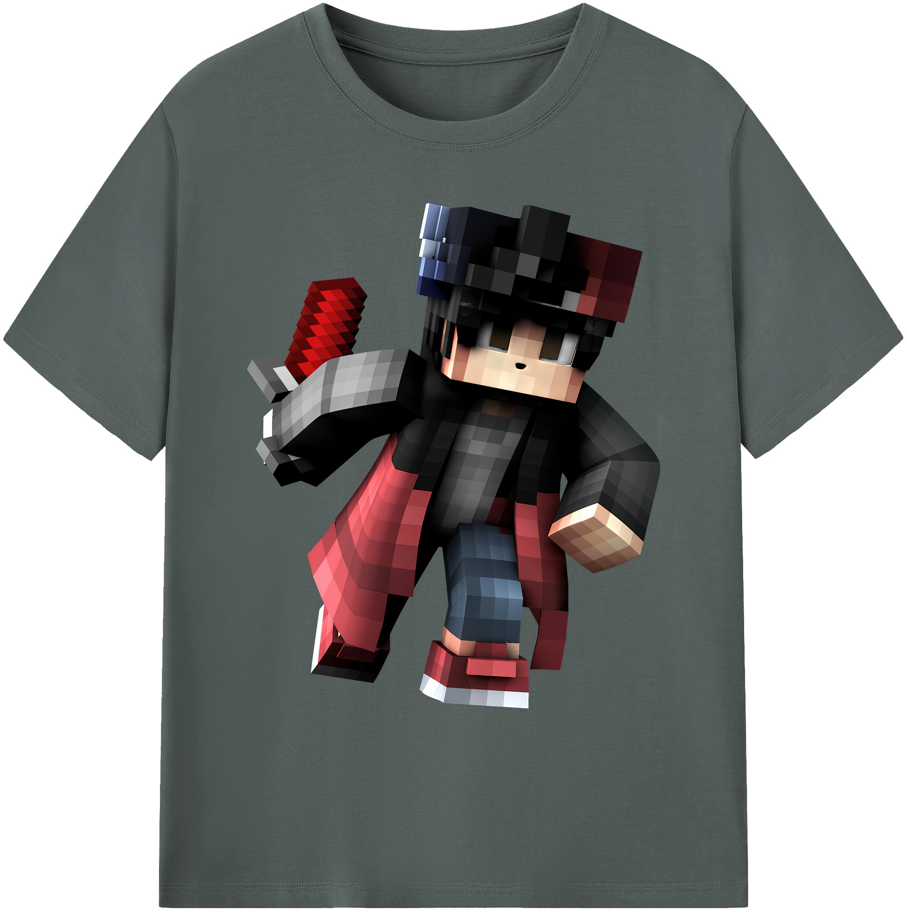 （画像用） マインクラフト ブロックの世界 Minecraft MC Block world 綿100％ メンズ半袖Tシャツ｜肌触りやわらか＆通気性